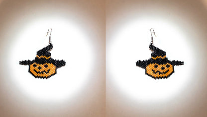 925 Sterling Silver Halloween Pumpkin Earrings