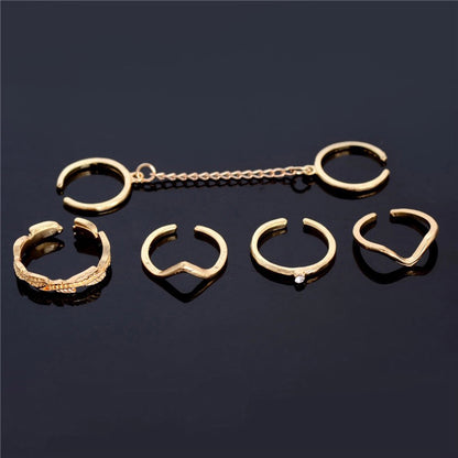 Charm Leaf Stacking Rings Set