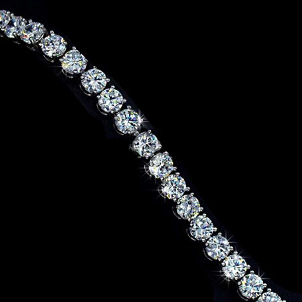 Platinum Plated 16 Carat Simulated Diamond Tennis Bracelet