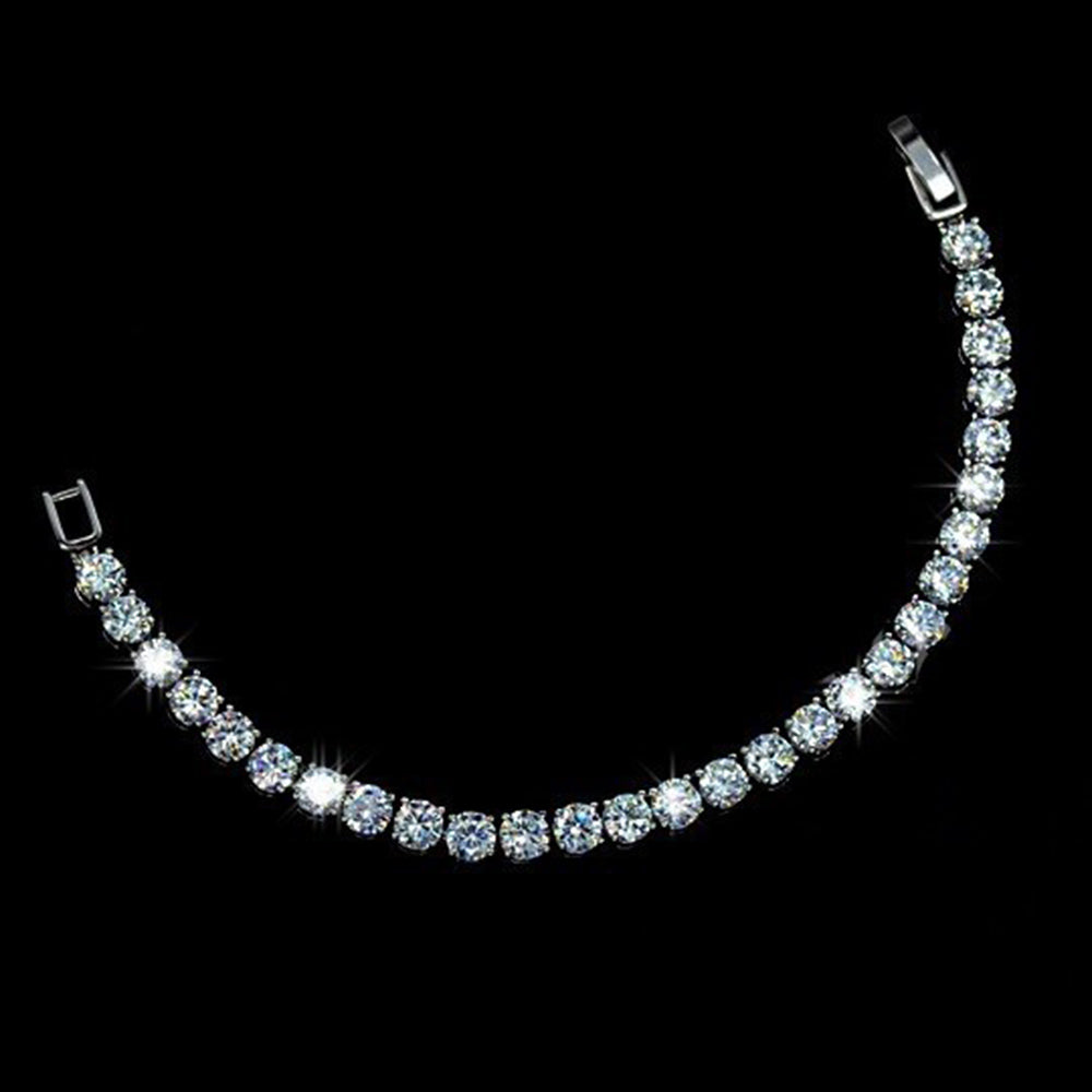 Platinum Plated 16 Carat Simulated Diamond Tennis Bracelet