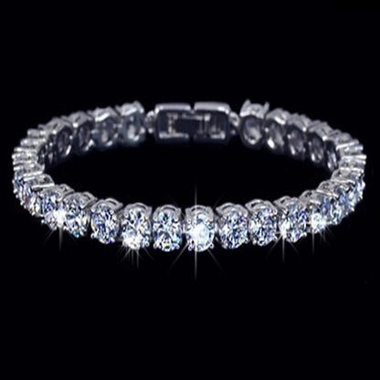 Platinum Plated 16 Carat Simulated Diamond Tennis Bracelet