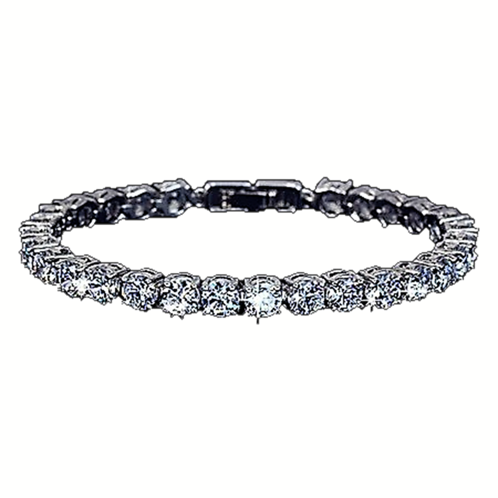 Platinum Plated 16 Carat Simulated Diamond Tennis Bracelet