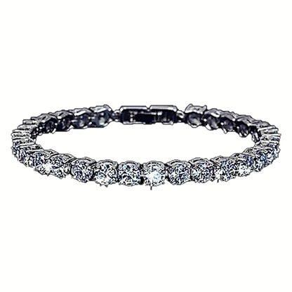 Platinum Plated 16 Carat Simulated Diamond Tennis Bracelet