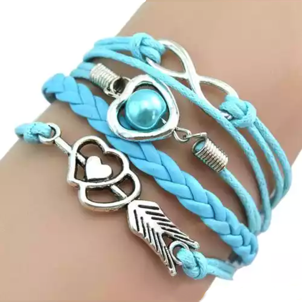 Faux Leather Cupid's Arrow Love Eternity Bracelet