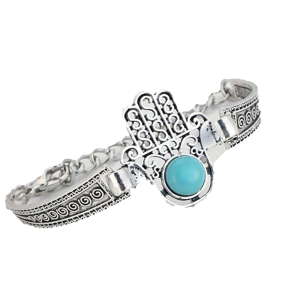 Bohemian Turquoise Hand Of Fátima Bracelet