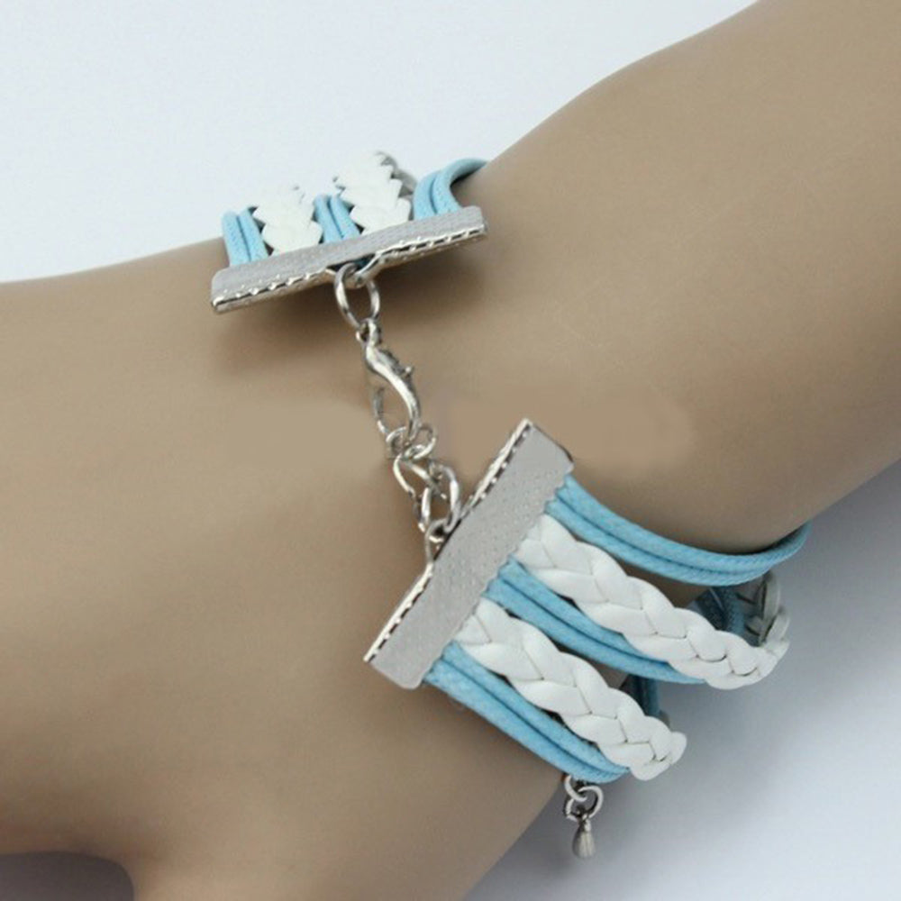 Faux Leather Love Eternity Anchor Bracelet