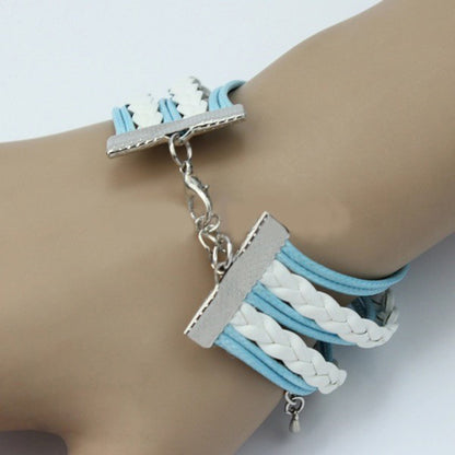 Faux Leather Love Eternity Anchor Bracelet