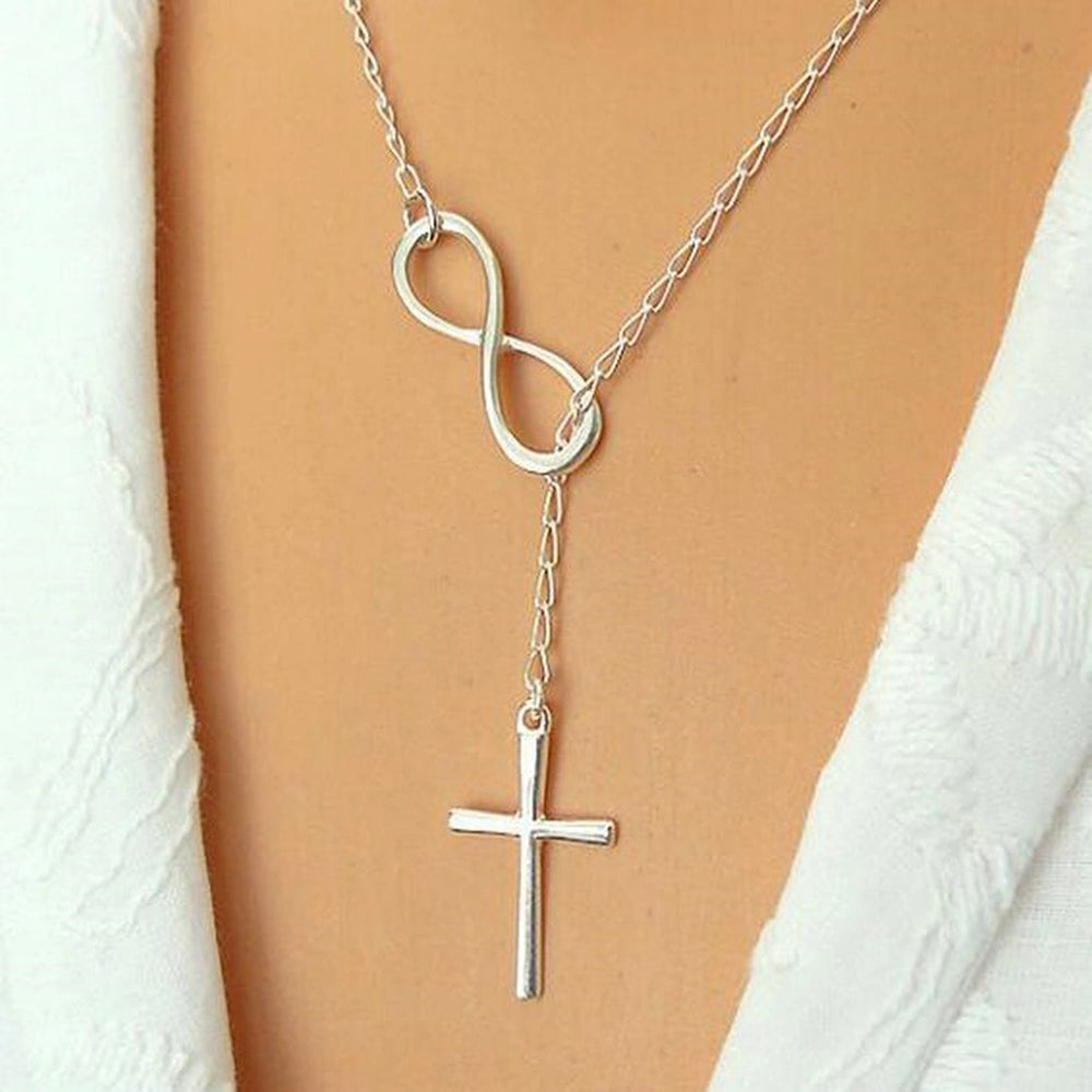 Infinity Interlocking Cross Necklace