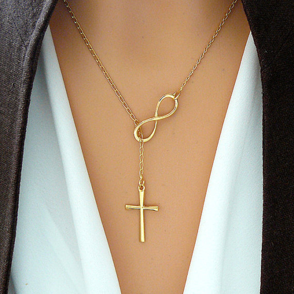 Infinity Interlocking Cross Necklace