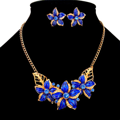 Cloisonné Hawaiian Plumeria Flower Set