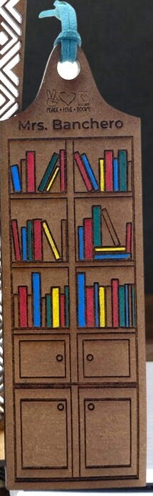 Laser Cut Wood Mini Bookcase
