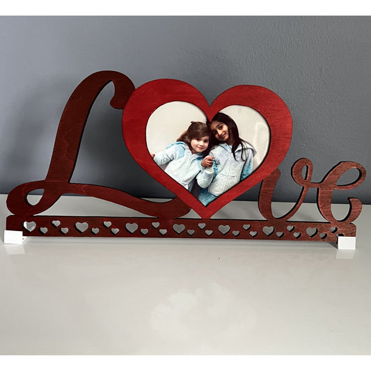 Laser Cut Wood Love Picture Frame