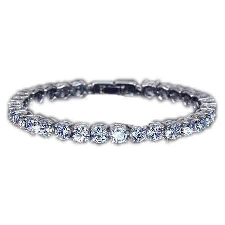 Platinum Plated 16 Carat Simulated Diamond Tennis Bracelet