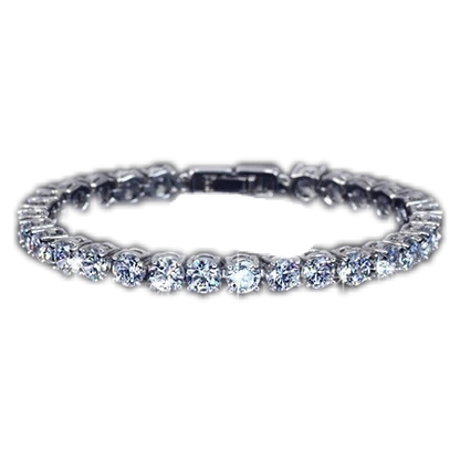 Platinum Plated 16 Carat Simulated Diamond Tennis Bracelet