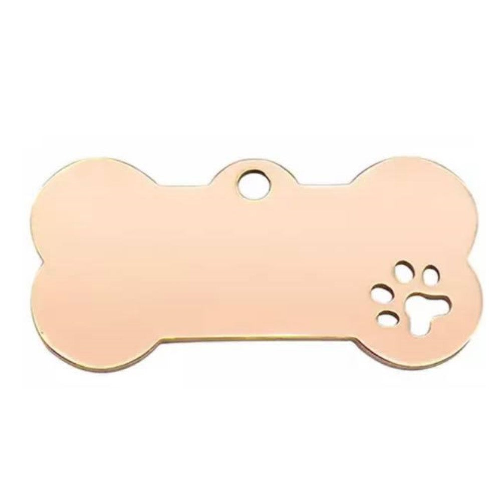 Stainless Steel Paw Cutout Engravable Custom Tags