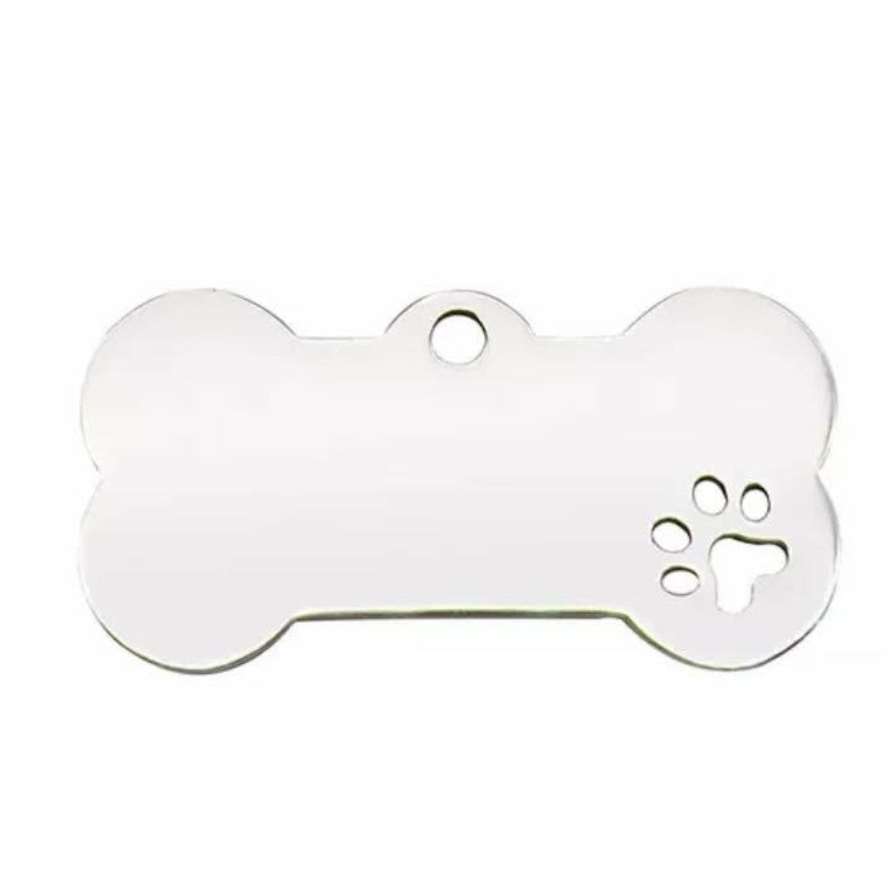 Stainless Steel Paw Cutout Engravable Custom Tags