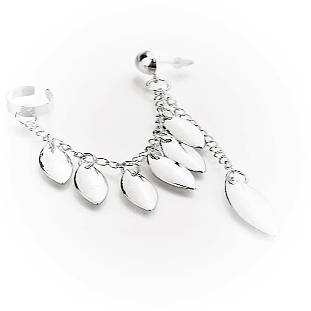 Leaf Earring Cuff Dangles