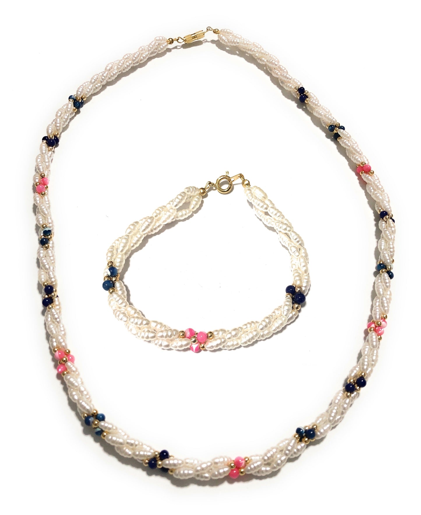 Real Pearl Statement Necklace & Bracelet