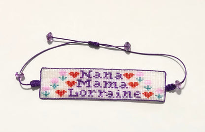 Custom Hand Beaded Name Bracelet with Adjustable Straps