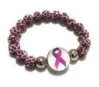 Rhinestones Encrusted Cancer Bracelet