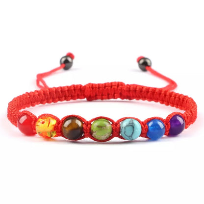 7 Chakra Braided Natural Stone Paracord Bracelet