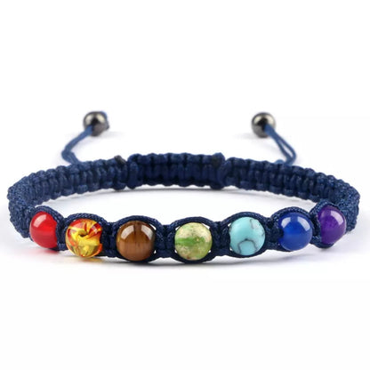 7 Chakra Braided Natural Stone Paracord Bracelet