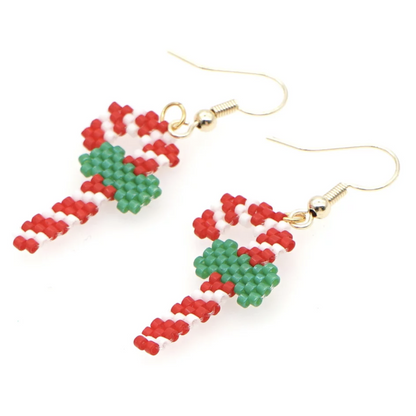 Stainless Steel Candy Cane Earrings