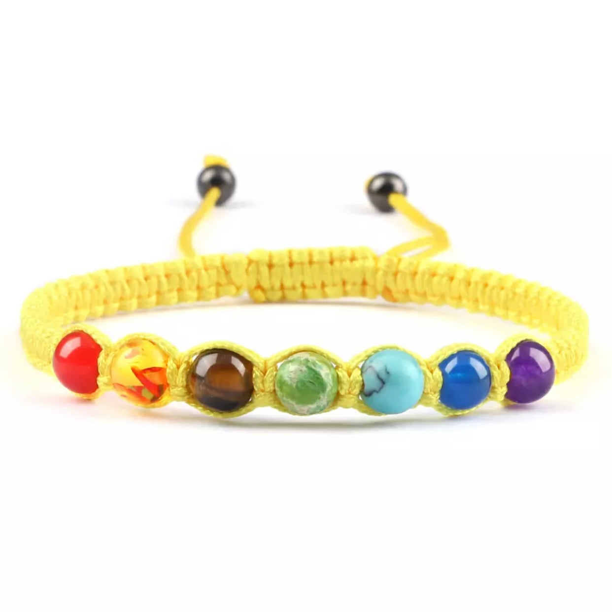 7 Chakra Braided Natural Stone Paracord Bracelet