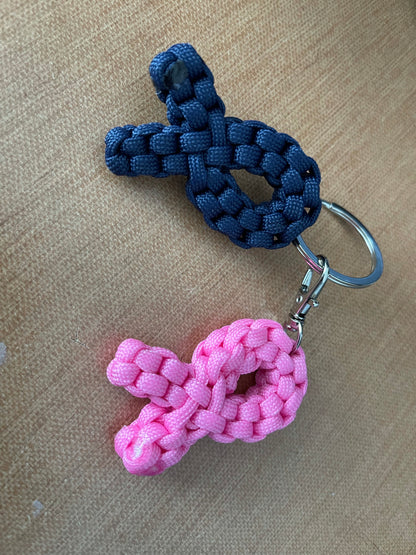 Paracord Cancer Ribbon Keychains