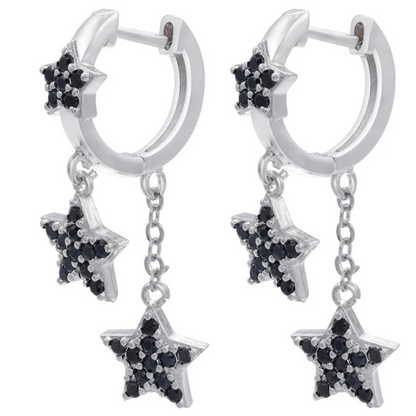 Star Dangle Hoop Earrings