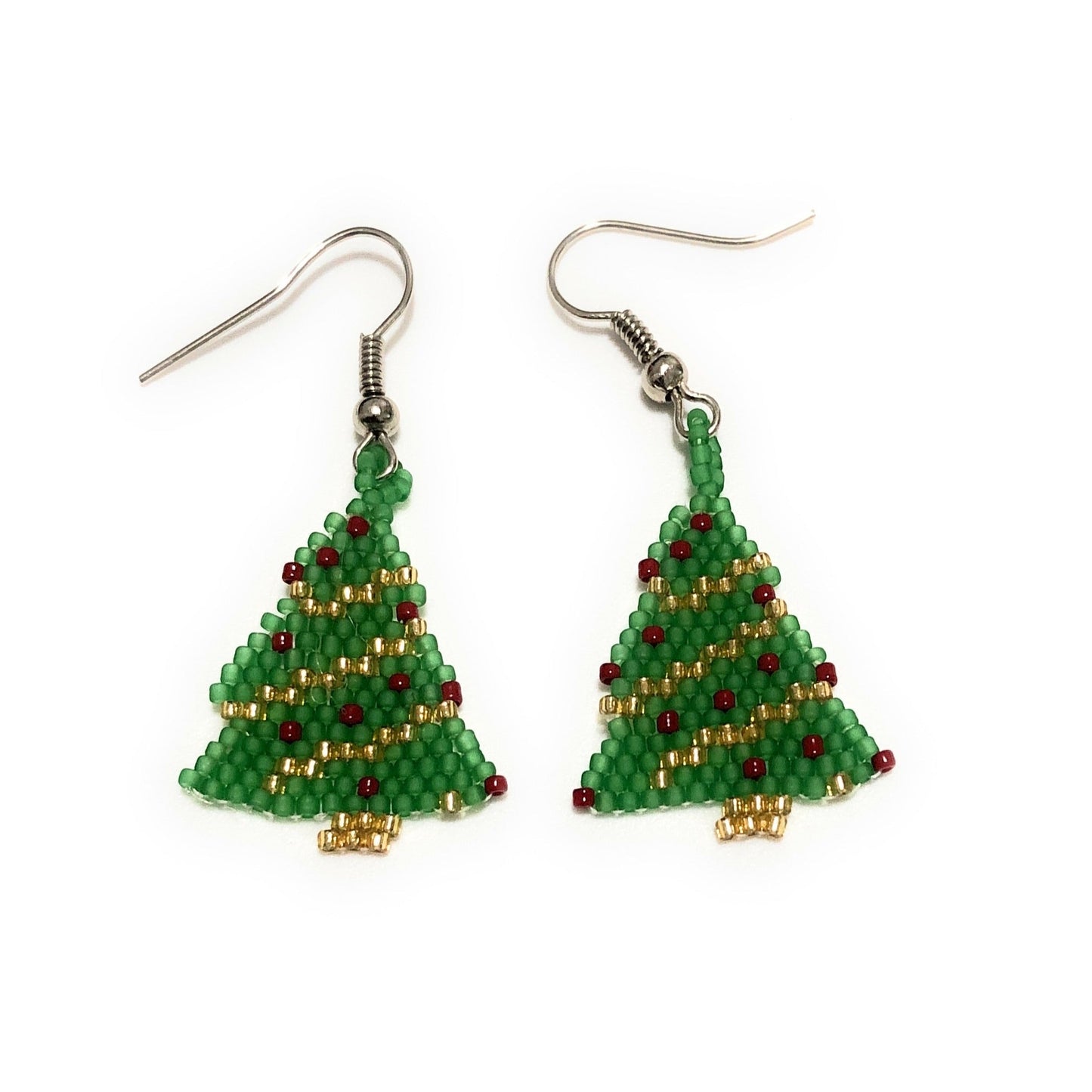 Stainless Steel Christmas Tree Ornament Earrings