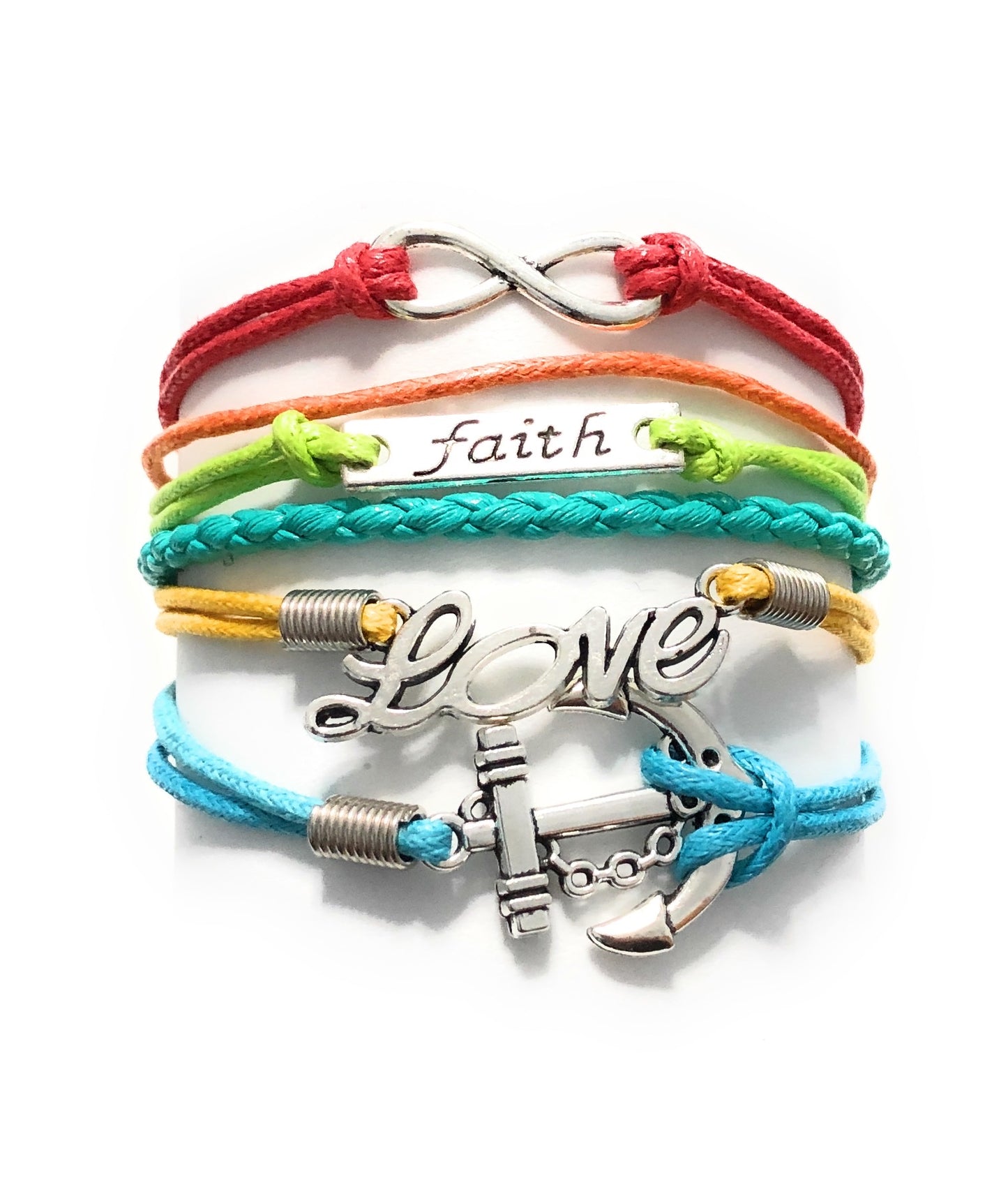 Faux Leather Cupid's Arrow Love Eternity Bracelet