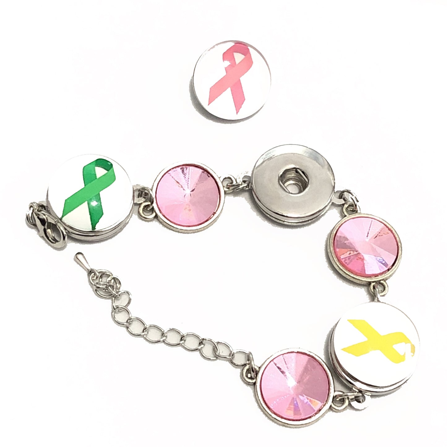 Birthstone Button Charm Bracelet