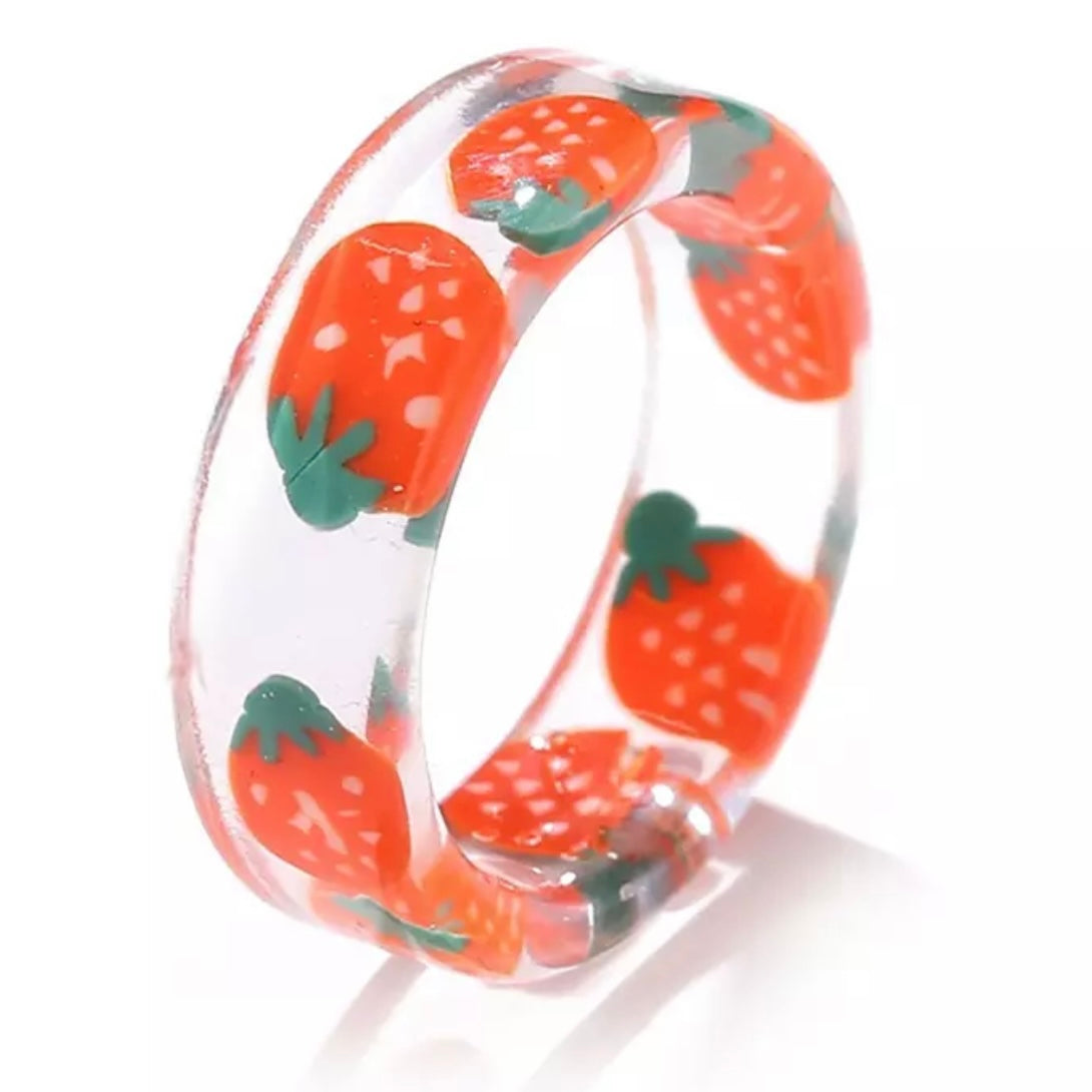 Custom Handmade Resin Fruit Ring