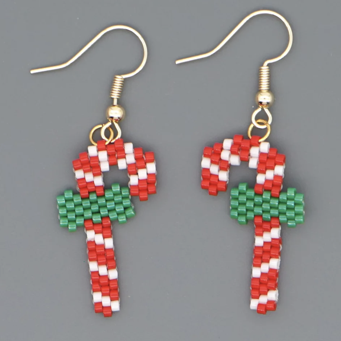 Stainless Steel Candy Cane Earrings
