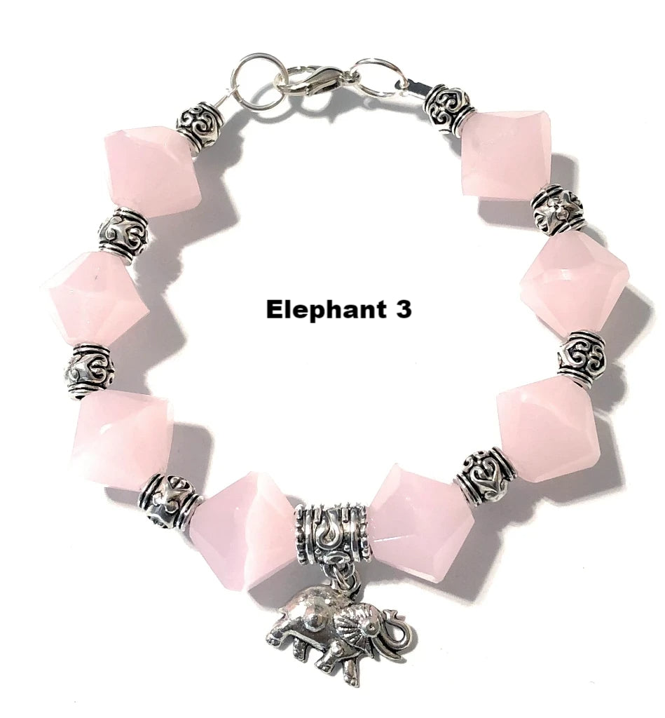 Rose Quartz Elephant Bracelet