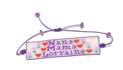 Custom Hand Beaded Name Bracelet with Adjustable Straps