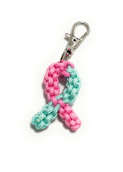 Paracord Cancer Ribbon Keychains