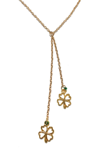 Lucky 4-Leaf Clover Uneven Necklace