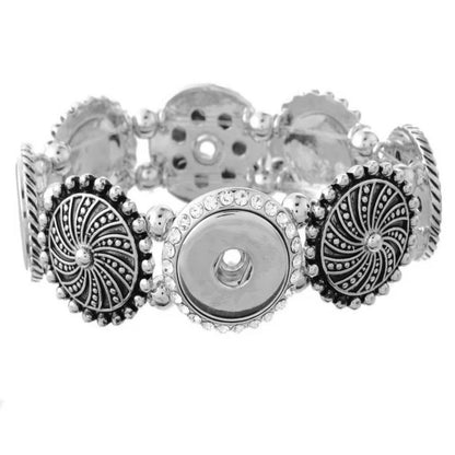 Silver Button Charm Bracelet