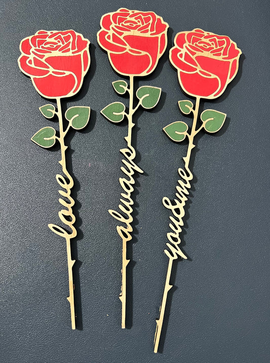 Laser Cut Wooden Roses