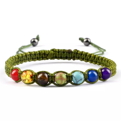 7 Chakra Braided Natural Stone Paracord Bracelet