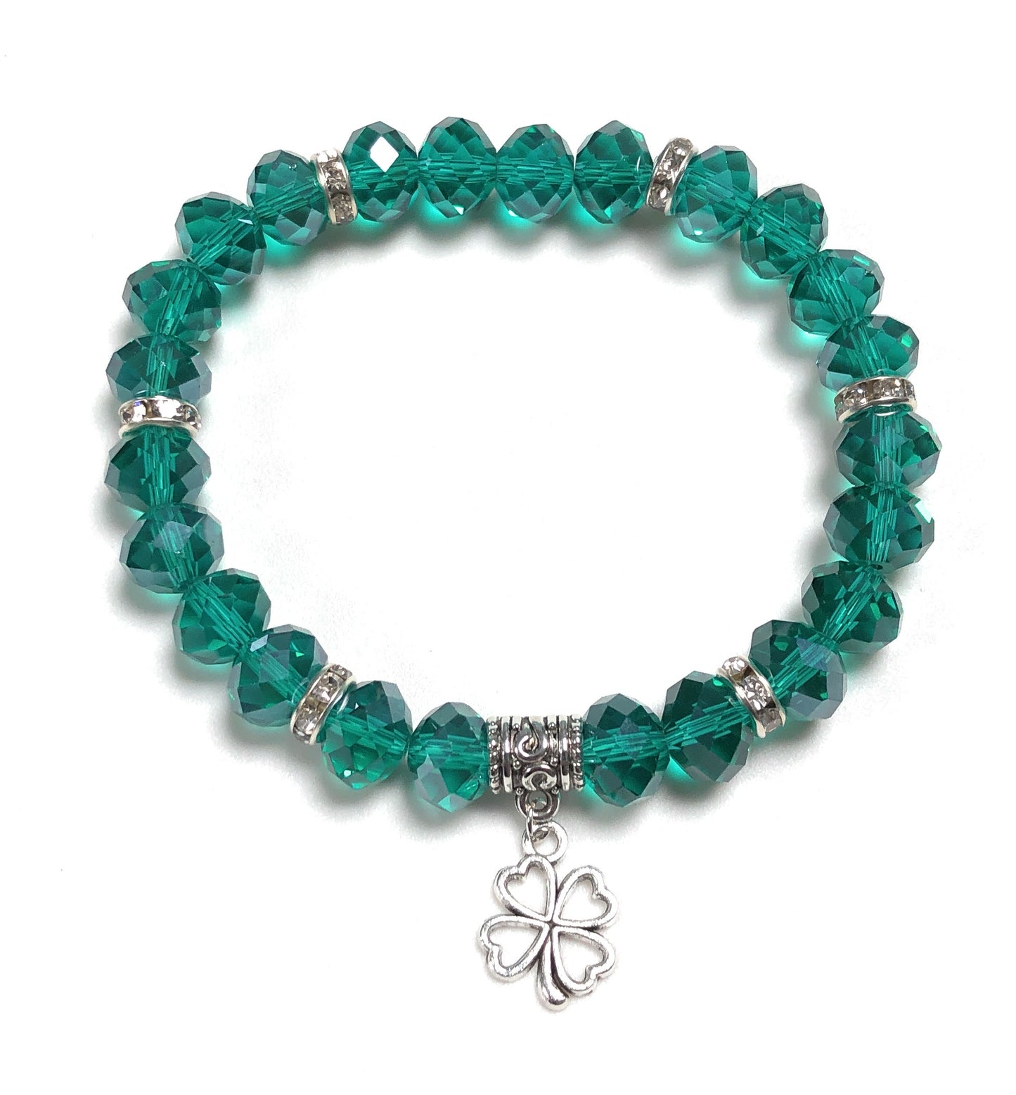 4 Leaf Clover Hand Beaded Bracelet