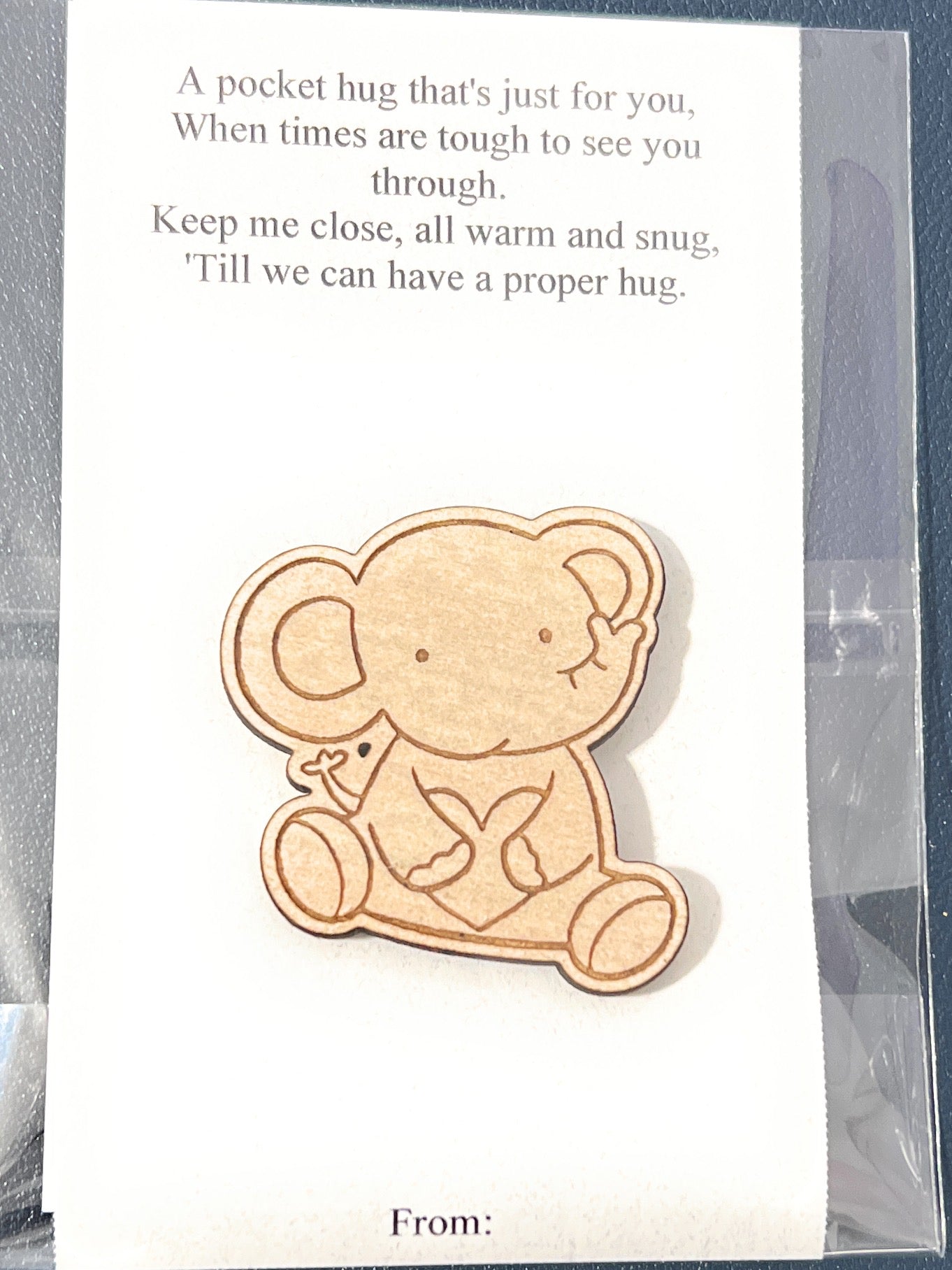 Laser Cut Wood Pocket Hugs