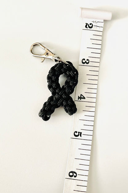 Paracord Cancer Ribbon Keychains