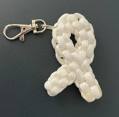 Paracord Cancer Ribbon Keychains