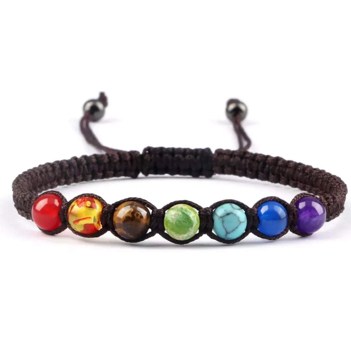 7 Chakra Braided Natural Stone Paracord Bracelet