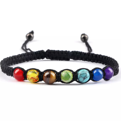 7 Chakra Braided Natural Stone Paracord Bracelet