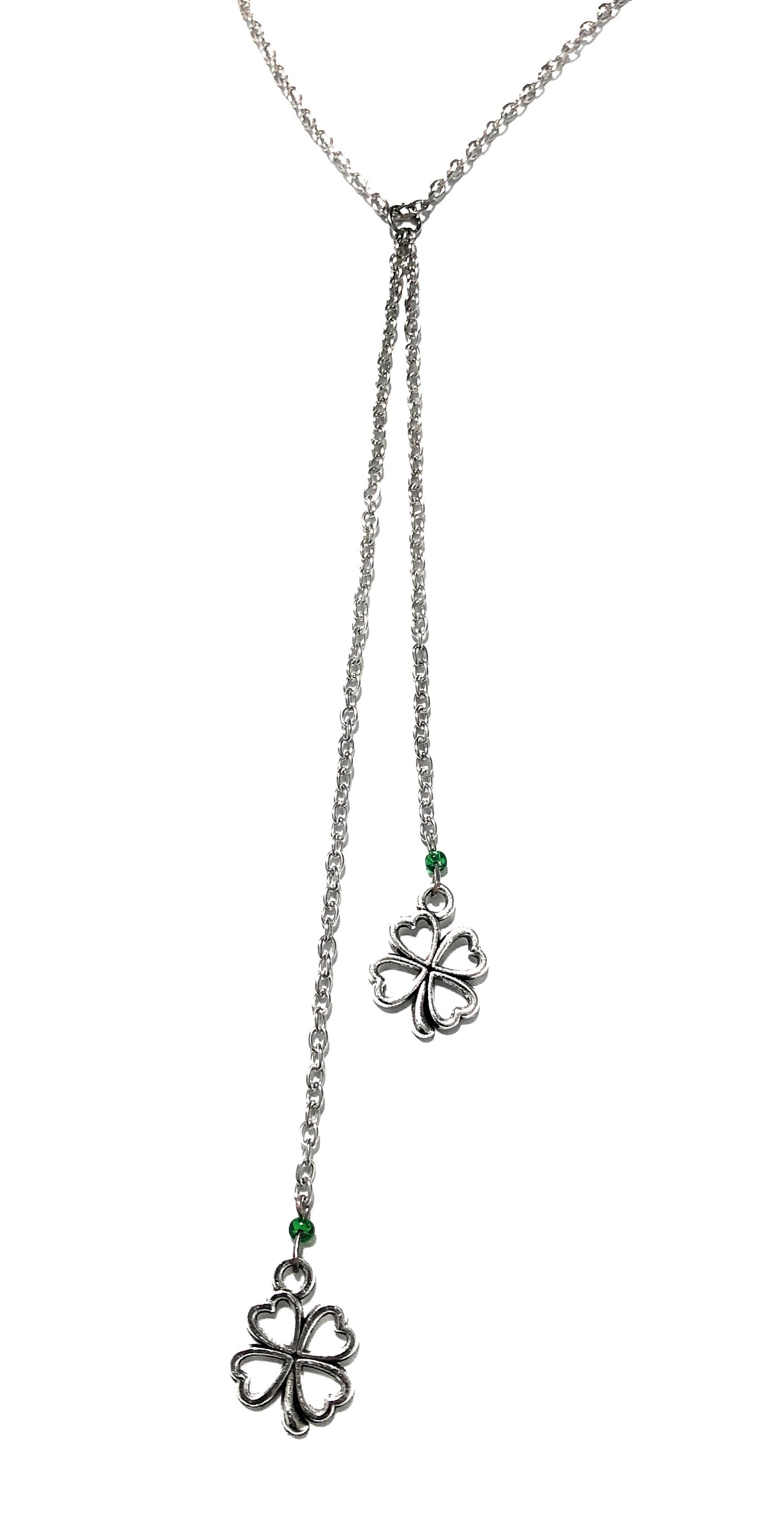 Lucky 4-Leaf Clover Uneven Necklace