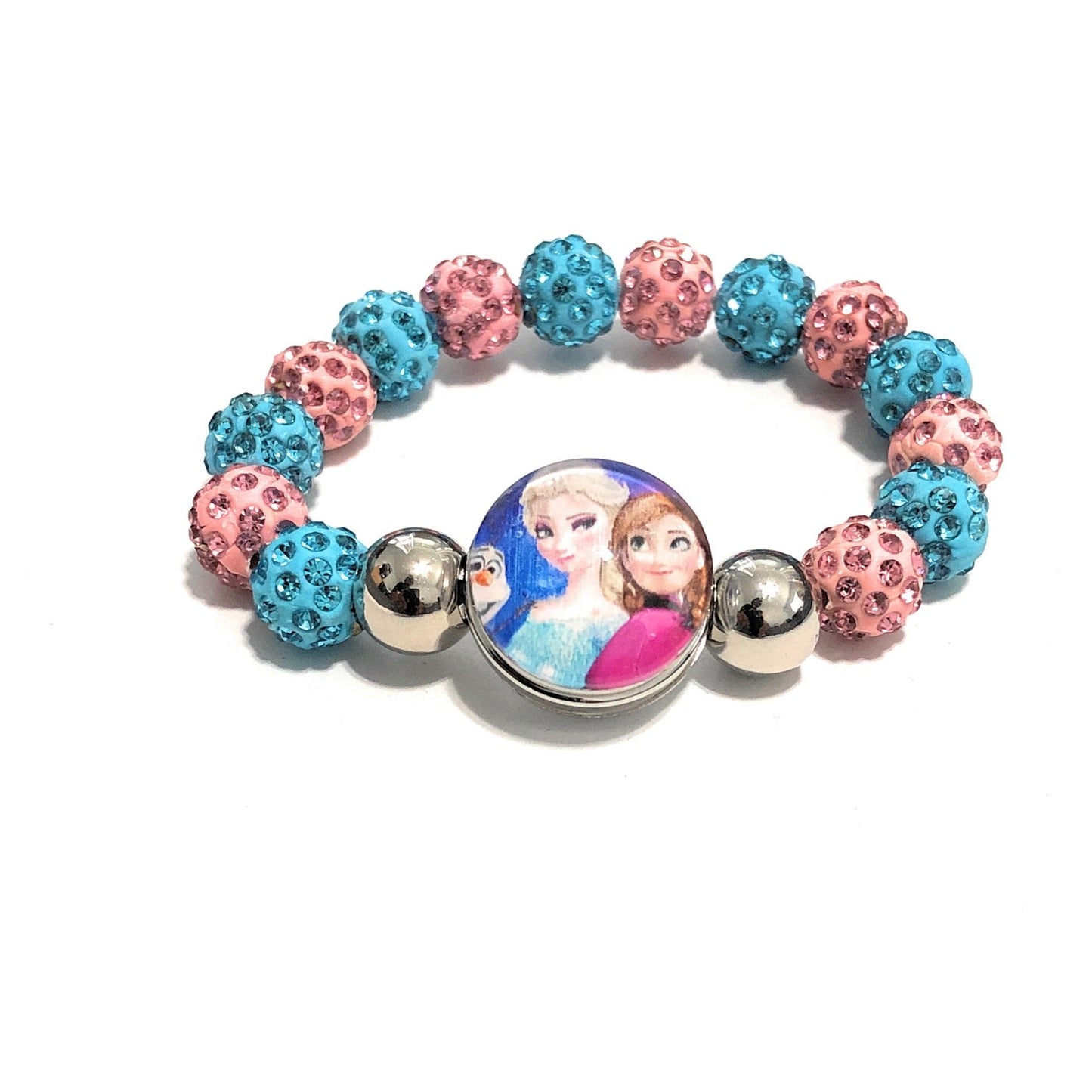 Custom Clay Beaded Elsa Stretch Bracelet